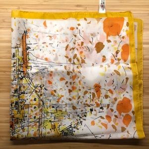 VINTAGE Abstract Colourful Harbour Silk Scarf